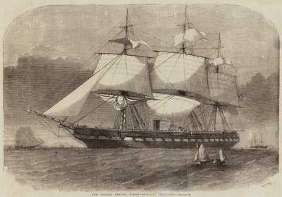 Die Dampffregatte Merrimac der Vereinigten Staaten von Edwin Weedon